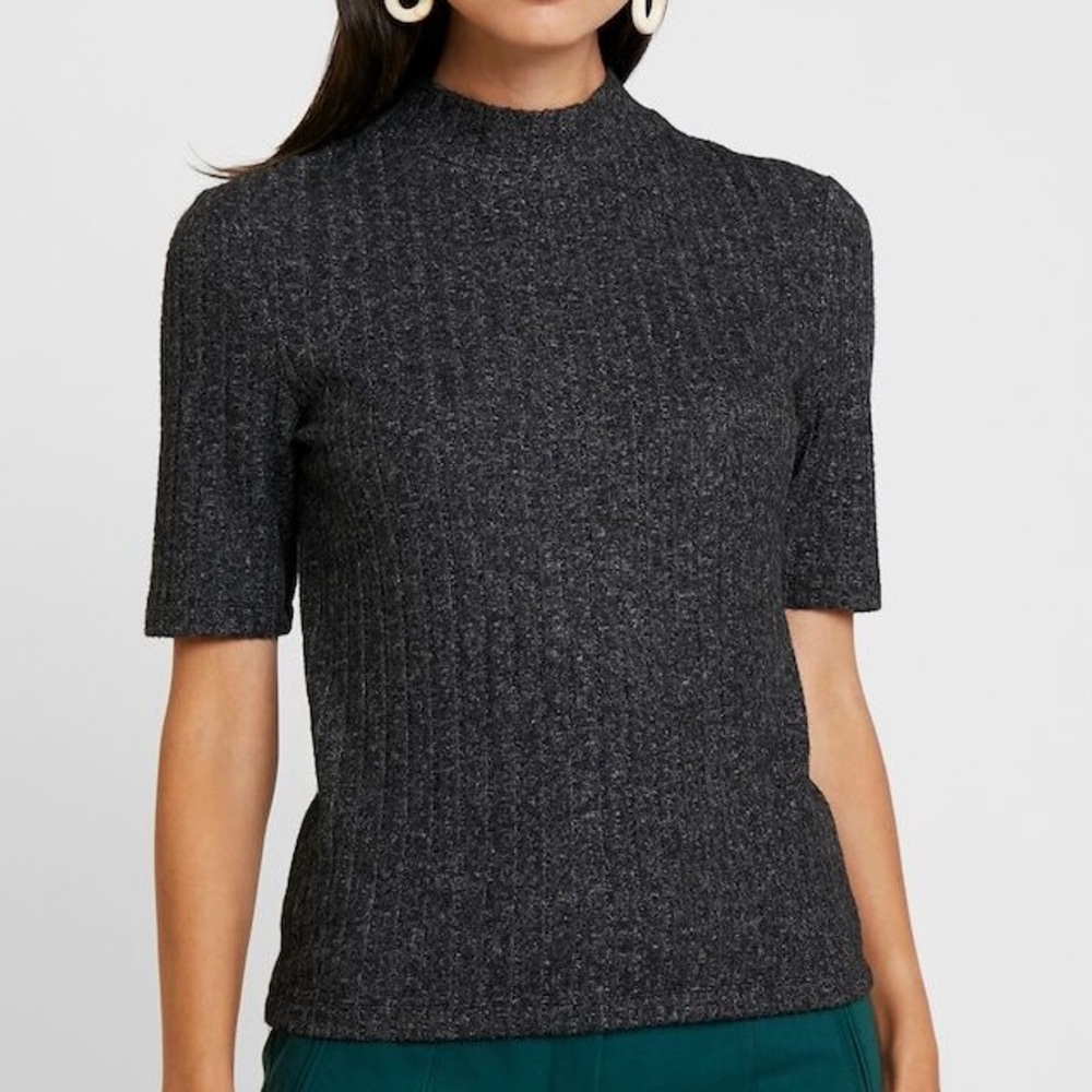 "One More Story" Dark Grey Melange Top